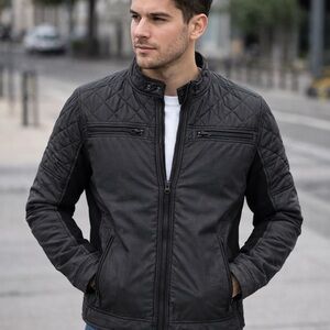 Guess Men's Charcoal Quilted Jacket